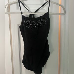 Motionwear Black Rhinestone Bodysuit